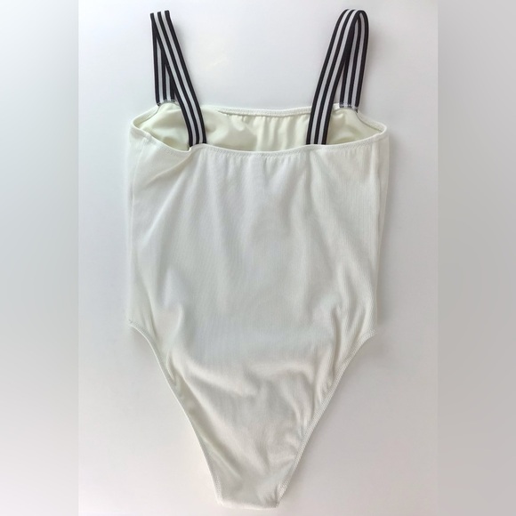 Madewell Solid & Striped White The Riley One Piece Swimsuit | Large - Picture 7 of 15